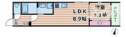 サンメイプル上新庄 1LDKの間取図画像