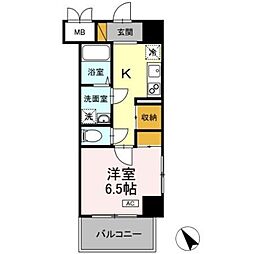 ベルフルール弐番館 3階1Kの間取り