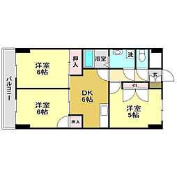 パレスハイツ萩野 3DKの間取図画像