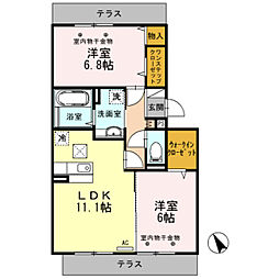 セゾン・クレール2 2LDKの間取図画像