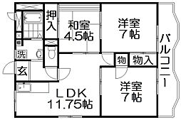 サンファーストウエダ 3LDKの間取図画像