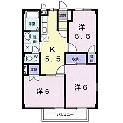 サンリバー21 3Kの間取図画像