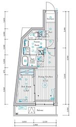 ミライズ五反野MAXIV 5階1DKの間取り