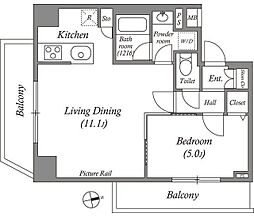 ルクレ上北沢ルネサンスコート 1LDKの間取図画像