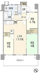 サンデュエル川口並木 2SLDKの間取図画像
