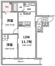 都営新宿線 船堀駅 徒歩10分の賃貸マンション 1階2LDKの間取り