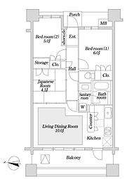 KDX志村坂上レジデンス 3階3LDKの間取り