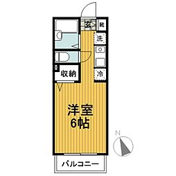 プラテーク日吉 1Kの間取図画像