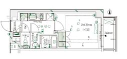 GALICIA千鳥町 1Kの間取図画像