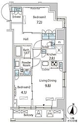 パークアクシス成増二丁目 2LDKの間取図画像