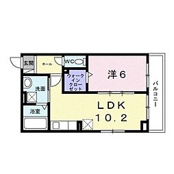 ヒカルサ和歌山本町 3階1LDKの間取り