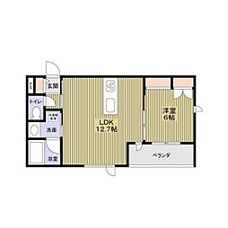 メゾン夕陽丘ノースコート 1LDKの間取図画像