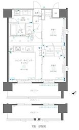 アルファレジデンシア南千住 7階2LDKの間取り