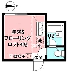 ユナイト川崎レイモンドの杜 ワンルームの間取図画像