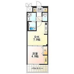 ベラジオ阿倍野 3階1DKの間取り