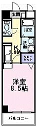 アーバンツァ 1Kの間取図画像