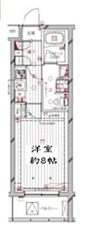 レガリス洗足池 1Kの間取図画像
