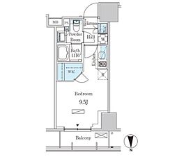 パークアクシス池袋 607 6階ワンルームの間取り
