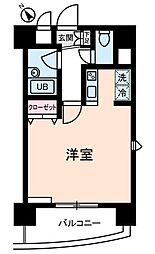 アムス志村 6階1Kの間取り