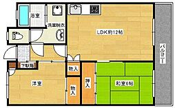 レジデンス安戸 2LDKの間取図画像
