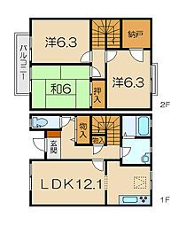 サンガーデン東浜 1階3LDKの間取り