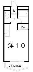 ピュア高須新町 ワンルームの間取図画像