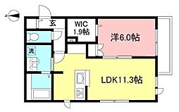 ヒロ・B 1LDKの間取図画像