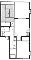 エクセール金子D 3DKの間取図画像