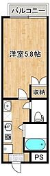 ルシエル川口並木 1Kの間取図画像