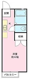 ロッシュ ワンルームの間取図画像