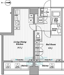 レジディア錦糸町2 1LDKの間取図画像