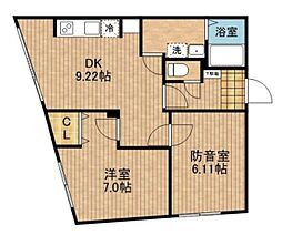 RASICLAS CAPITAL-3 3階2DKの間取り