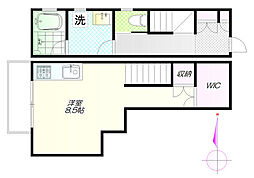 コート四季 1階ワンルームの間取り
