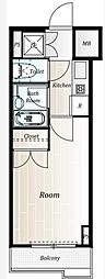 ルーブル南麻布 1Kの間取図画像