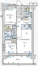 ジェノヴィア赤羽 7階2LDKの間取り