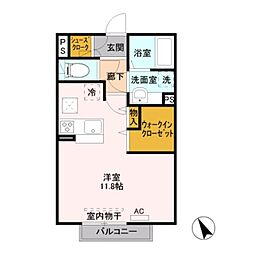 セントラル・M ワンルームの間取図画像