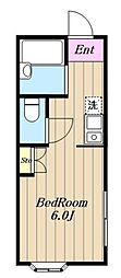 メゾン岡田 1Kの間取図画像
