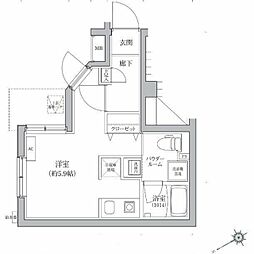 ベルシードステアー鶴見市場駅前 1階ワンルームの間取り