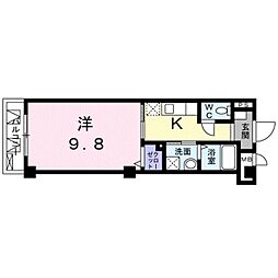 Ｌａ・ＫＩＹＡＭＩＹＡＳＳＯ 3階1Kの間取り