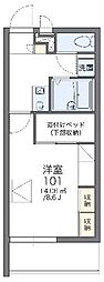 レオパレスおたか森 1Kの間取図画像