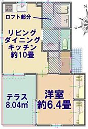 カーサ・フェリーチェ 1LDKの間取図画像