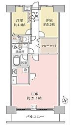 シティハイツ松戸 7階2LDKの間取り