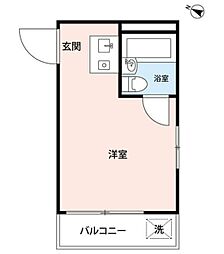 西武新宿線 都立家政駅 徒歩5分の賃貸マンション 3階ワンルームの間取り