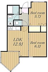 アネーロ 2LDKの間取図画像