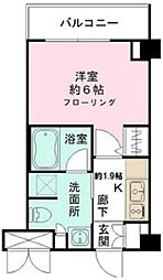 CYNTHIA代田橋III 6階1Kの間取り