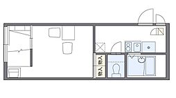 JR横浜線 成瀬駅 徒歩20分の賃貸アパート 2階1Kの間取り