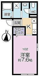 オーベルジュ高円寺 1Kの間取図画像