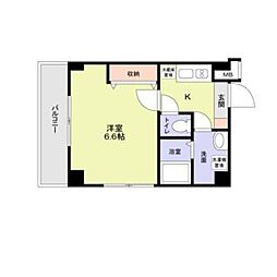 シャッツ クヴェレ代々木 2階1Kの間取り