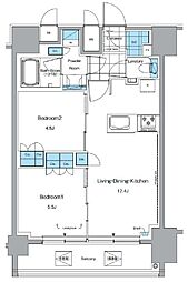 ルフォンプログレ田原町 2LDKの間取図画像