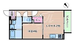 JR片町線(学研都市線) 徳庵駅 徒歩5分の賃貸アパート 2階1LDKの間取り